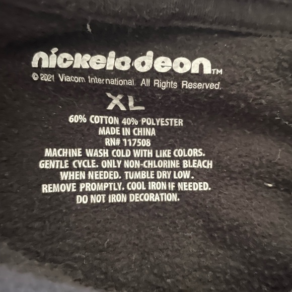 Nickelodeon Splat Black Size XL Pullover Hoodie - Picture 2 of 4